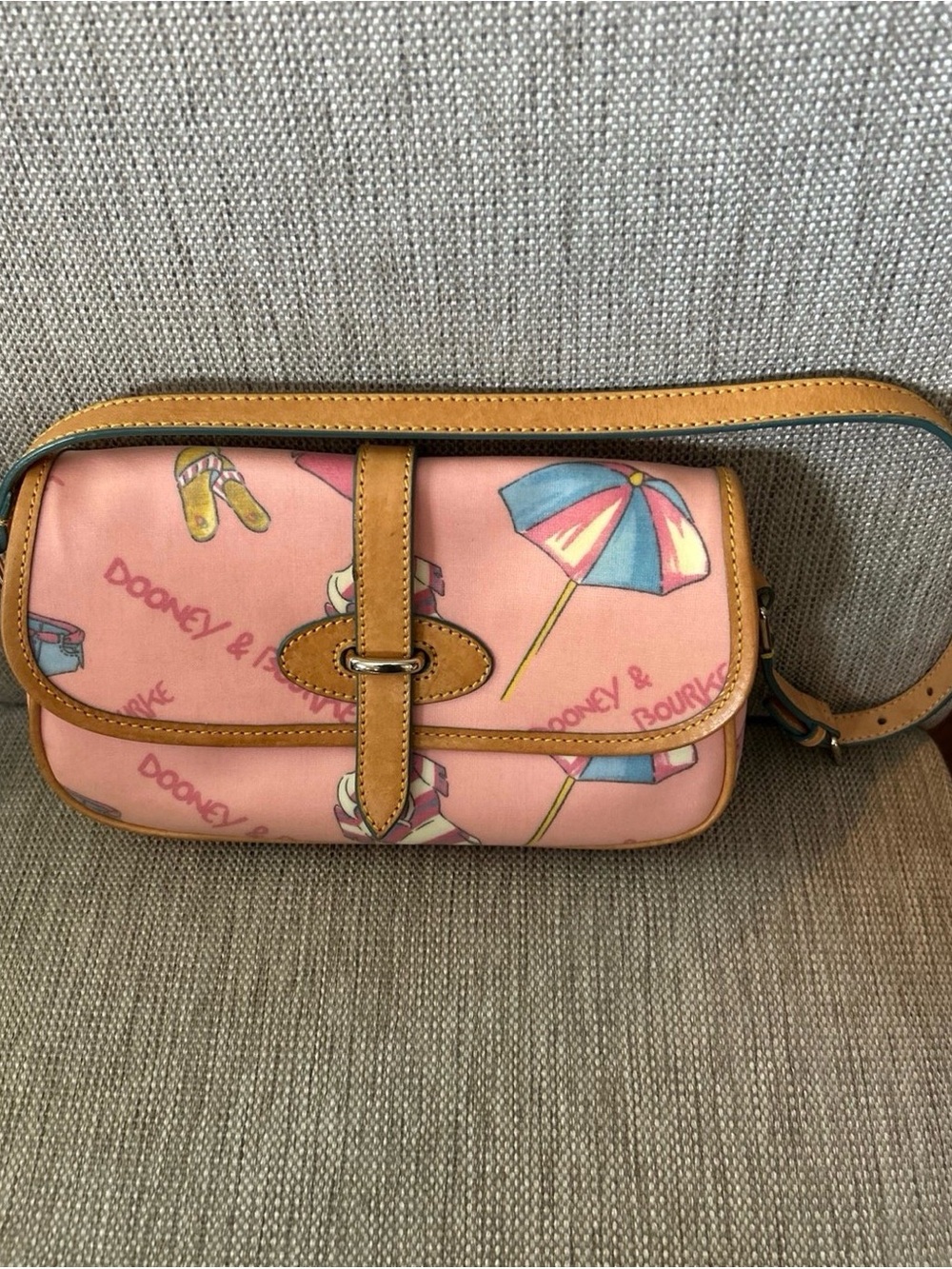 Dooney & Bourke YK2 Miami Beach Vacation Pink Canvas Shoulder Bag m